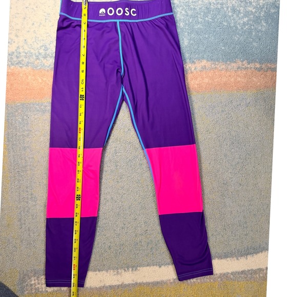 OOSC Womens Base Layer Colorblock‎ Leggings Athletic Pants Size L Skiing Workout - Picture 10 of 13